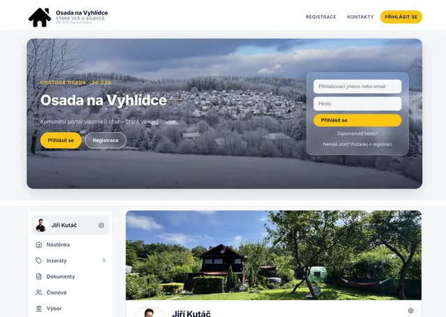 Ukázka portálu Osada na Vyhlídce